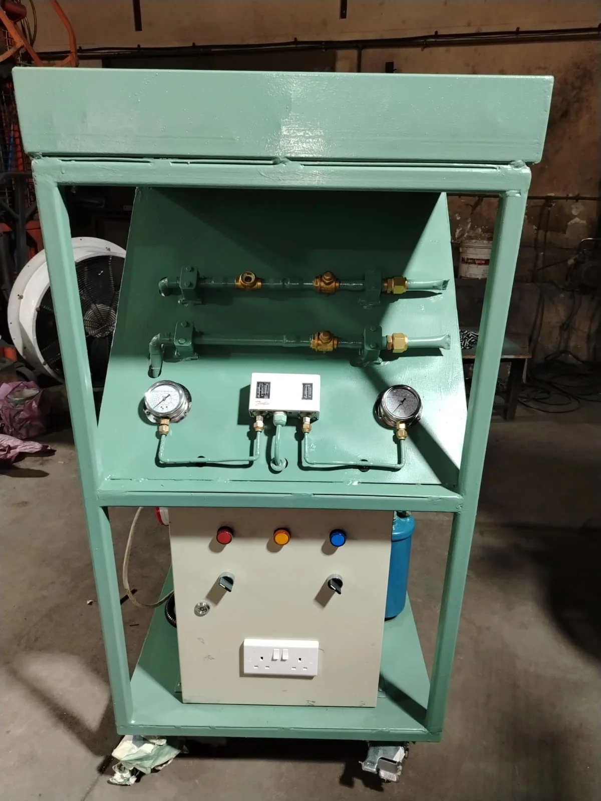 Refrigerant recovery unit fabrication in progress